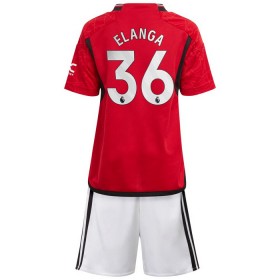 Camisola Manchester United Elanga 36 Criança Equipamento Principal 2023-24 Manga Curta